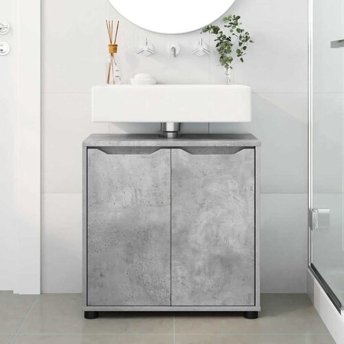  za umivaonik s policom Betonski sivi 60 x 30 x 60 cm Slike
