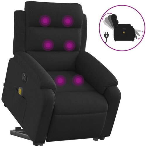 Maison Chic Električni masažni naslanjač - Relax naslanjač s funkcijo vstajanja črn, (22042541) Cene