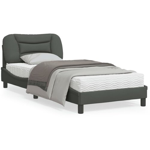 VidaXL Posteljni okvir z vzglavjem temno siv 90x190 cm blago Slike