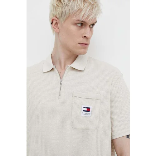 Tommy Jeans Polo moški, bež barva