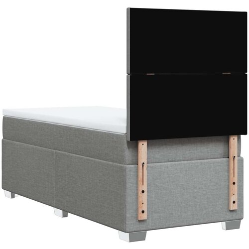 VidaXL Okvir kreveta s oprugama i madrac svjetlosivi 80x200cm tkanina Slike
