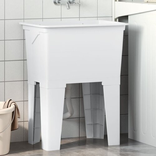 VidaXL Kadica za rublje bijela 59 x 41 x 75 cm od smole Slike