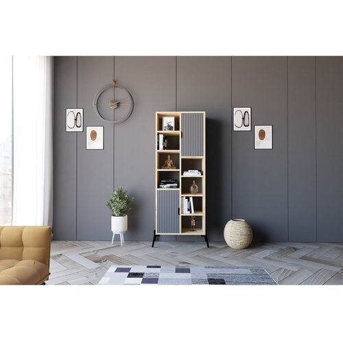 Woody Fashion Otranto - Sapphire Oak, Antracite Sapphire OakAnthracite Bookshelf Slike
