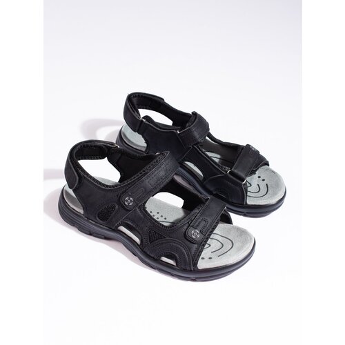 Shelvt Men's black Velcro sandals Cene