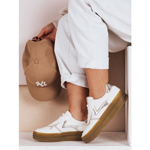 DStreet Sportowe sneakersy damskie SPARKSOLO srebrne Cene