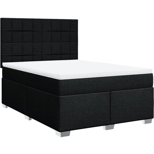 vidaXL Box spring postelja z vzmetnico črna 160x200 cm blago, (21309955) Cene