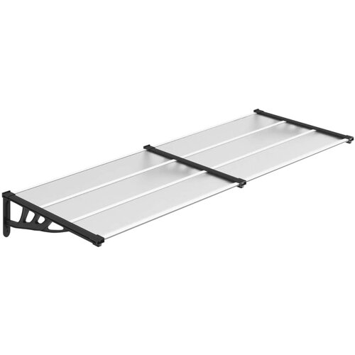 vidaXL Nadstrešek za vrata črn in prozoren 239x90 cm polikarbonat, (20601002) Cene