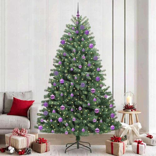vidaXL Umjetno božićno drvce s nogom Zelena 240 cm PVC i metal Cijene