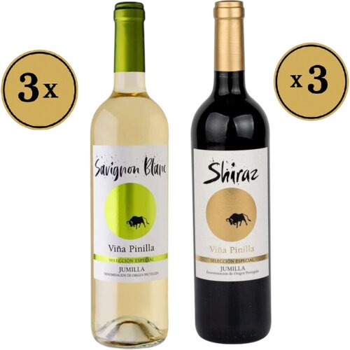  pinilla crveno vino syrah, 0.75l, 3 komada i pinilla belo vino sauvignon blanc 0.75l, 3 komada Cene