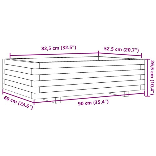  Vrtna sadilica bijela 90 x 60 x 26,5 cm od masivne borovine Slike