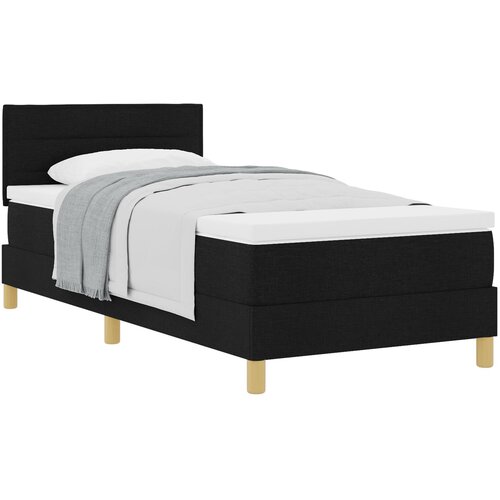 VidaXL Postelja s podstavkom z blazino črna 80x200 cm tkanina, (22083501) Slike