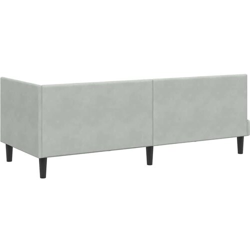 VidaXL kutni okvir kreveta s uzglavljem svjetlosiva 80 x 200 cm bar&amp;scaron;un Slike