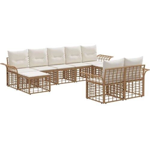  Zunanja garnitura za sedenje 9 pcs Naravna in krem bela, (5000270491) Cene