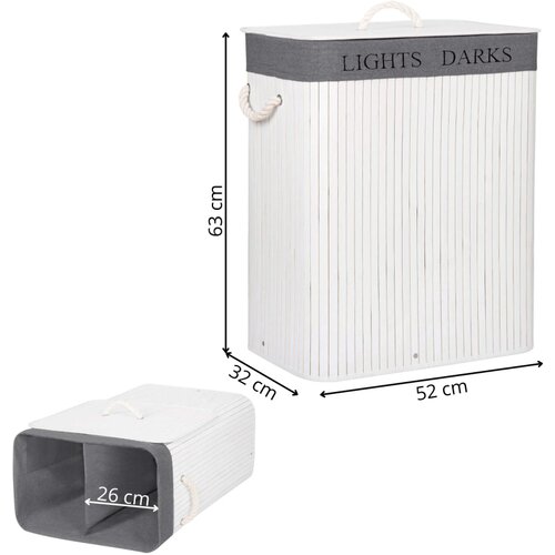  Ko&scaron;ara za rublje od bambusa, bijela Cijene