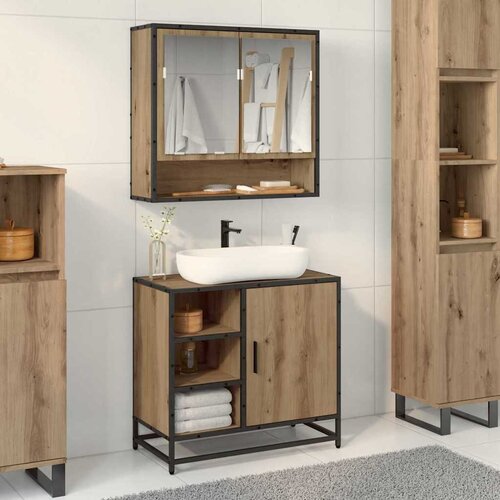 vidaXL Kopalniška omara za umivalnik artisan hrast 65 x 33 x 60 cm Cene
