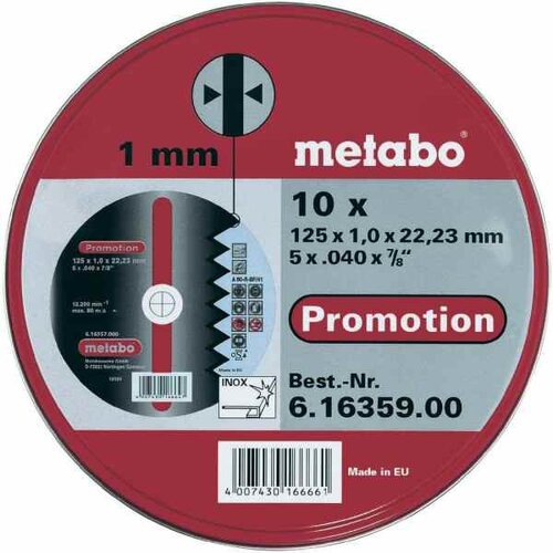 Metabo set 10 reznih ploča &amp;Oslash;125x1mm metal/inox Slike