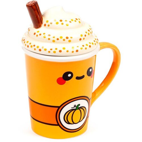  &amp;Scaron;alica s poklopcem Foodiemals - bundeva latte, 325 ml Slike