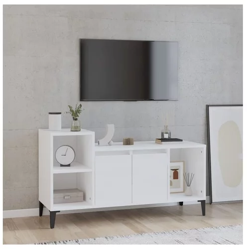  TV omarica visok sijaj bela 100x35x55 cm inženirski les