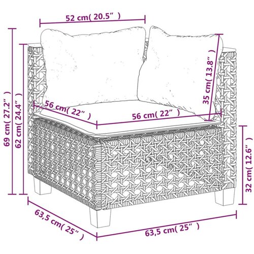  10-dijelni set vrtnih sofa od poliratana s jastucima sivi Slike