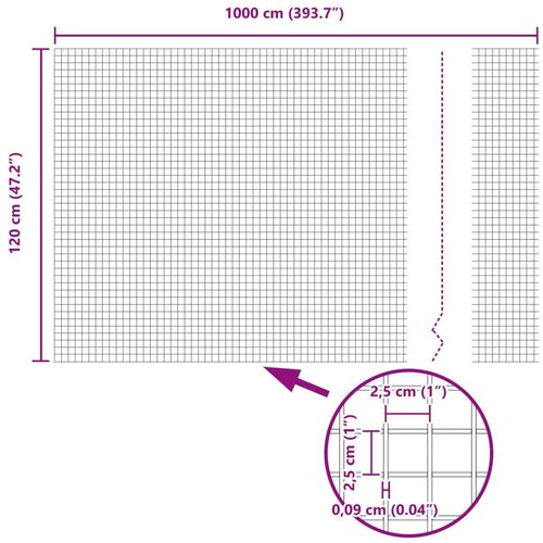  Zavarena Ograda s 7 Stupova Zelena 1.2x10 m Čelik Slike