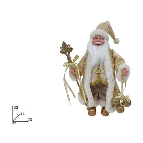 Djed BOŽIĆNJAK 33 CM ZLATNI Slike