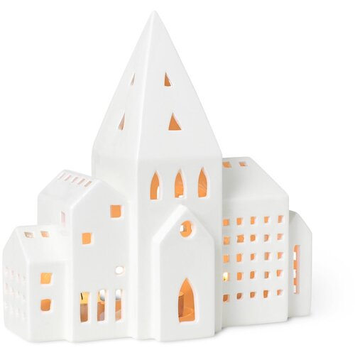 K&amp;auml;hler Design Beli keramični svečnik K&amp;auml;hler Design Urbania Lighthouse City Slike