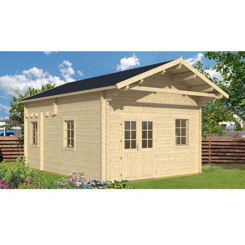 Male kuće Drvena kuća GOTLAND F s galerijom za spavanje 440 &times; 595 cm sa &scaron;indrom Cijene