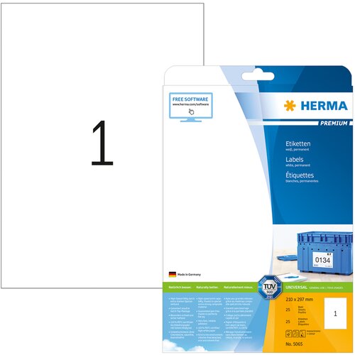 Herma Samolepilne etikete Superprint 5065, (210 x 297 mm), 25/1 Slike