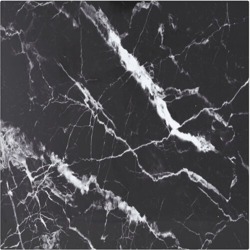 Stolna ploča crna 40 x 40 cm 6 mm staklena s mramornim uzorkom Cene