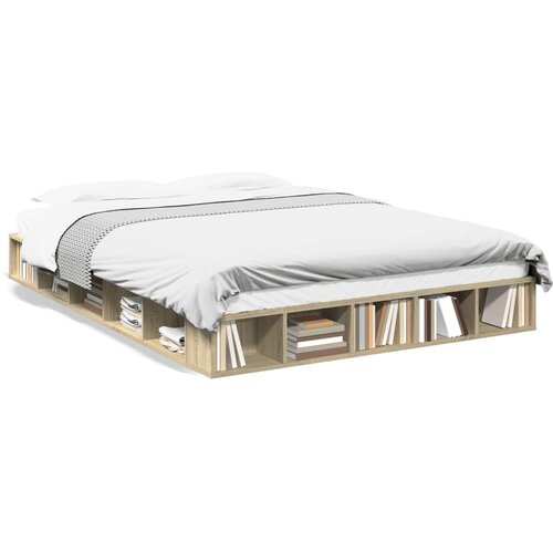 VidaXL Okvir za krevet boja hrasta 160x200 cm od konstruiranog drva Slike