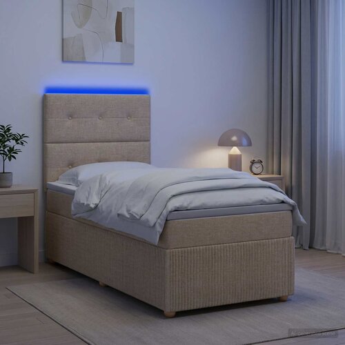  LED okvir za krevet s madracem Krem 80 x 200 cm Tkanina Cijene
