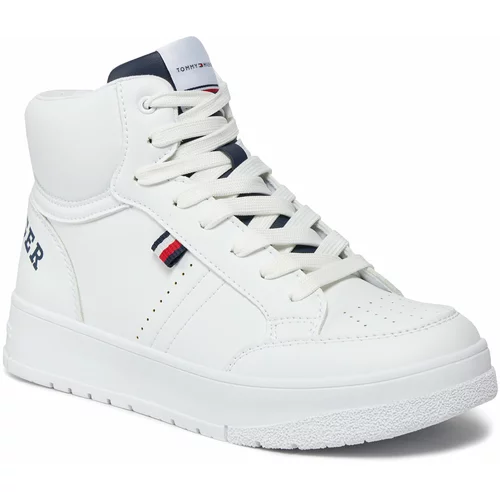 Tommy Hilfiger Superge Logo High Top Lace-Up Sneaker T3X9-33362-1355 S White/Blue X336