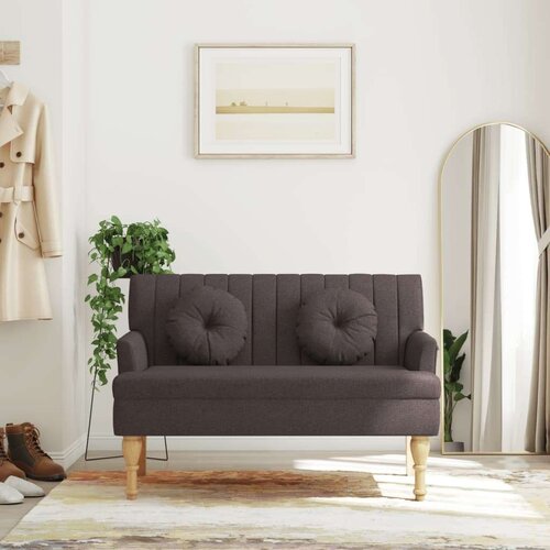  Klop z blazinami temno rjava 113x64,5x75,5 cm blago, (20955150) Cene