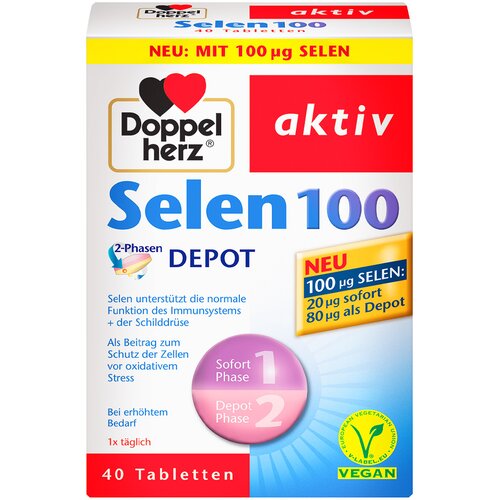 Doppelherz DOPPEL HERZ Selen 100&amp;micro;g 40 tableta 123272 Slike