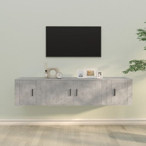 The Living Store Komplet TV omaric 3-delni betonsko siv inženirski les - Komplet TV Omaric, (21374137) Slike
