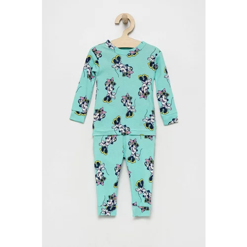 GAP Dječja pamučna pidžama boja: tirkizna, s uzorkom
