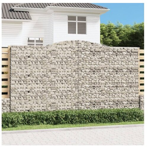 VidaXL Lučne gabionske ko&amp;scaron;are 8 kom 400x50x220/240cm pocinčano željezo Slike