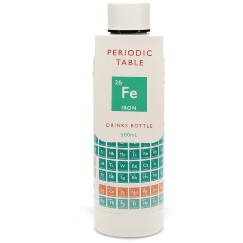 REX International Kremno bela steklenica za vodo za na pot iz nerjavečega jekla 500 ml Periodic Table &amp;ndash; Slike