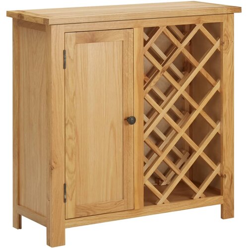 VidaXL Omarica za vino za 11 steklenic 80x32x80 cm trdna hrastovina Slike
