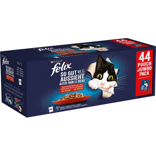  Mega-paket Felix Fantastic "So gut wie es aussieht" 44 x 85 g - Piščanec, govedina, raca, jagnjetina Cene