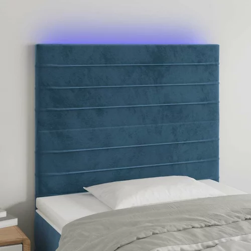  posteljno vzglavje temno modro 80x5x118/128 cm žamet, (20951815)