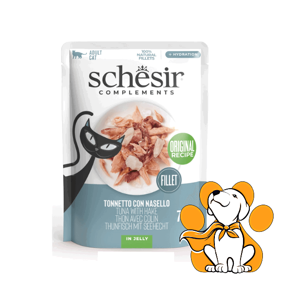 Schesir Cat Pouch Tuna With Hake Jelly 70g, Tuna i Oslić u Želeu Za Mačke Cene