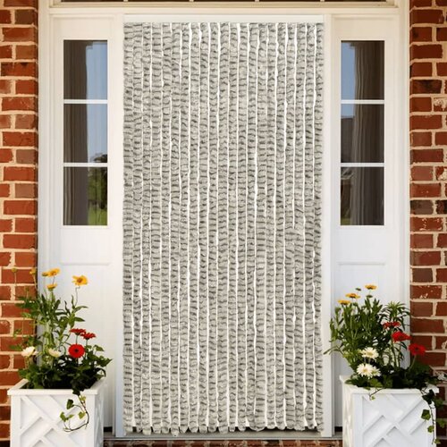 VidaXL Zastor protiv muha svjetlosivi i tamnosivi 100x230 cm od &amp;scaron;enila Slike