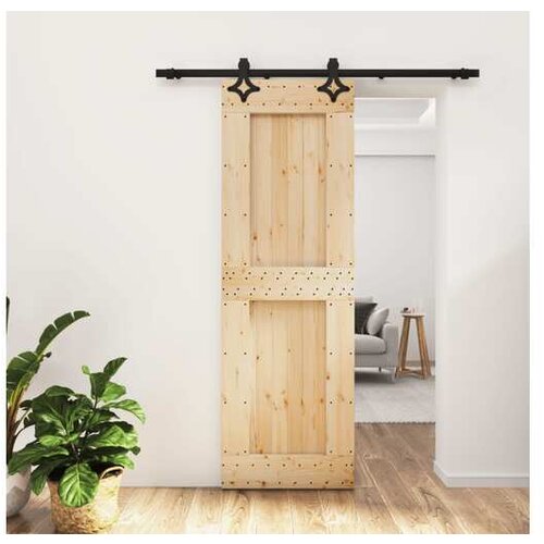 vidaXL Klizna vrata s priborom za montažu 70 x 210 cm masivna borovina Cijene