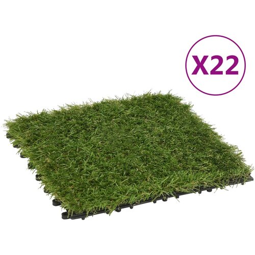 VidaXL pločice umjetne trave 22 kom 30 x 30 cm zelene Slike