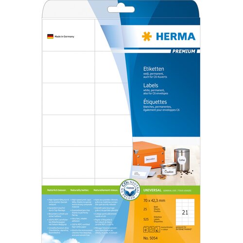 Herma ETIKETE 70 x 42,3 mm 5054 SUPERPRINT 25/1, (20388371) Cene