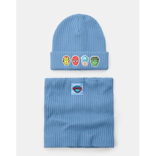 Sinsay Rebrasti komplet s udjelom viskoze: beanie kapa i grijač za vrat Marvel 2 pack Cijene