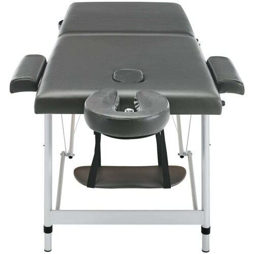 VidaXL Masažna miza z 2 conama aluminijast okvir antracitna 186x68 cm Slike