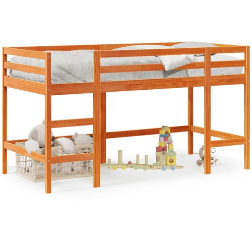 The Living Store Otroški pograd z lestvijo voščeno rjav 80x200 cm trdna borovina - Otroški Pograd, (21625344) Cene