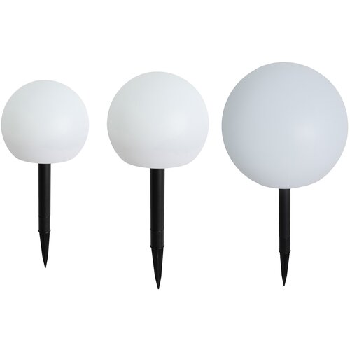 QAZQA Set van 3 buiten vloerlampen wit incl. LED solar IP44 - Ludger Cene
